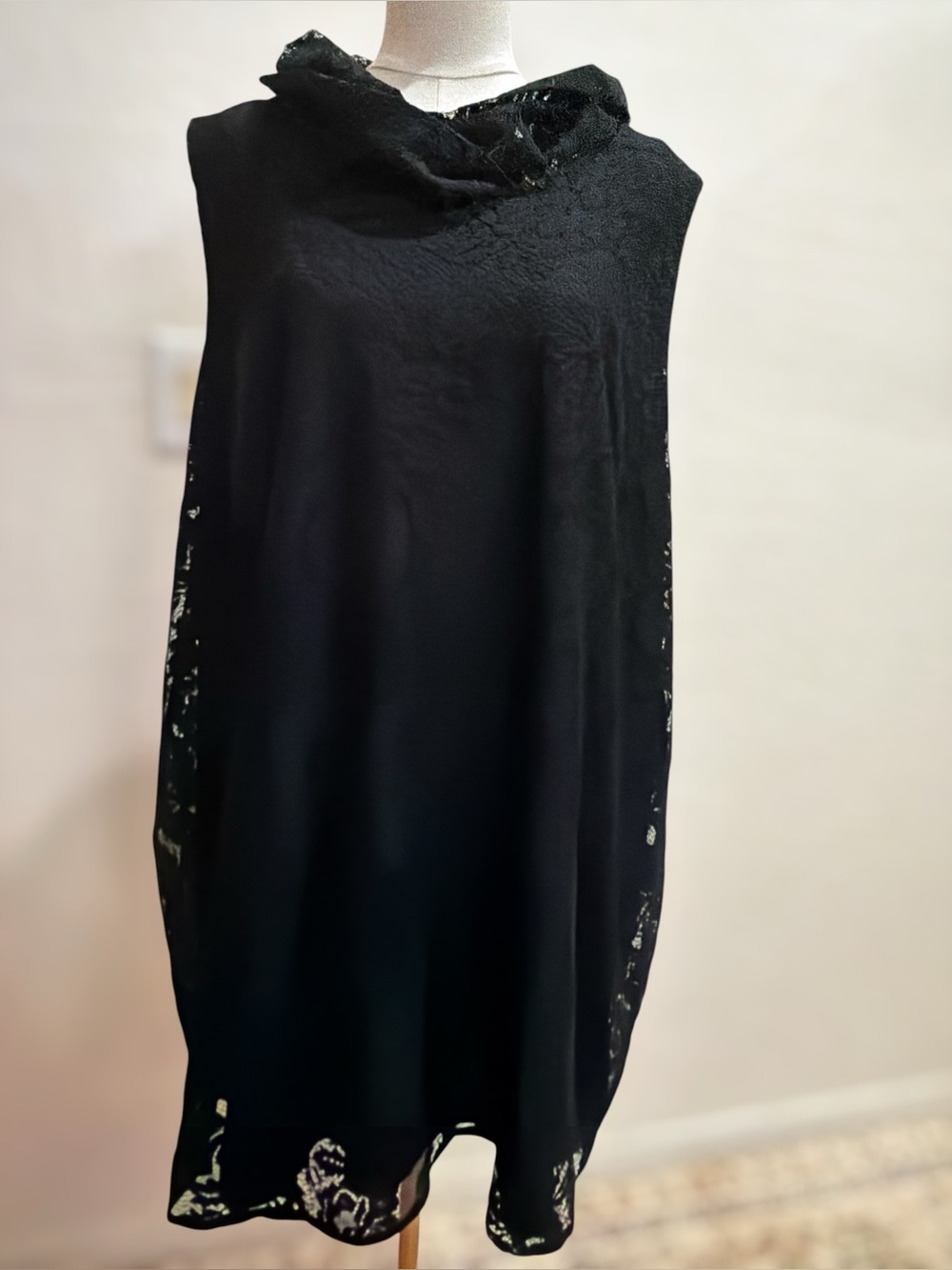 Lane Bryant Size 26 Black Lace Cowl Neck Dress Gothic Whimsigoth Witchcore Plus